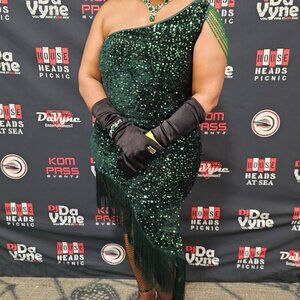 Sequin One Shoulder Mermaid Bodycon Cocktail Evening Dress XXL Emerald green